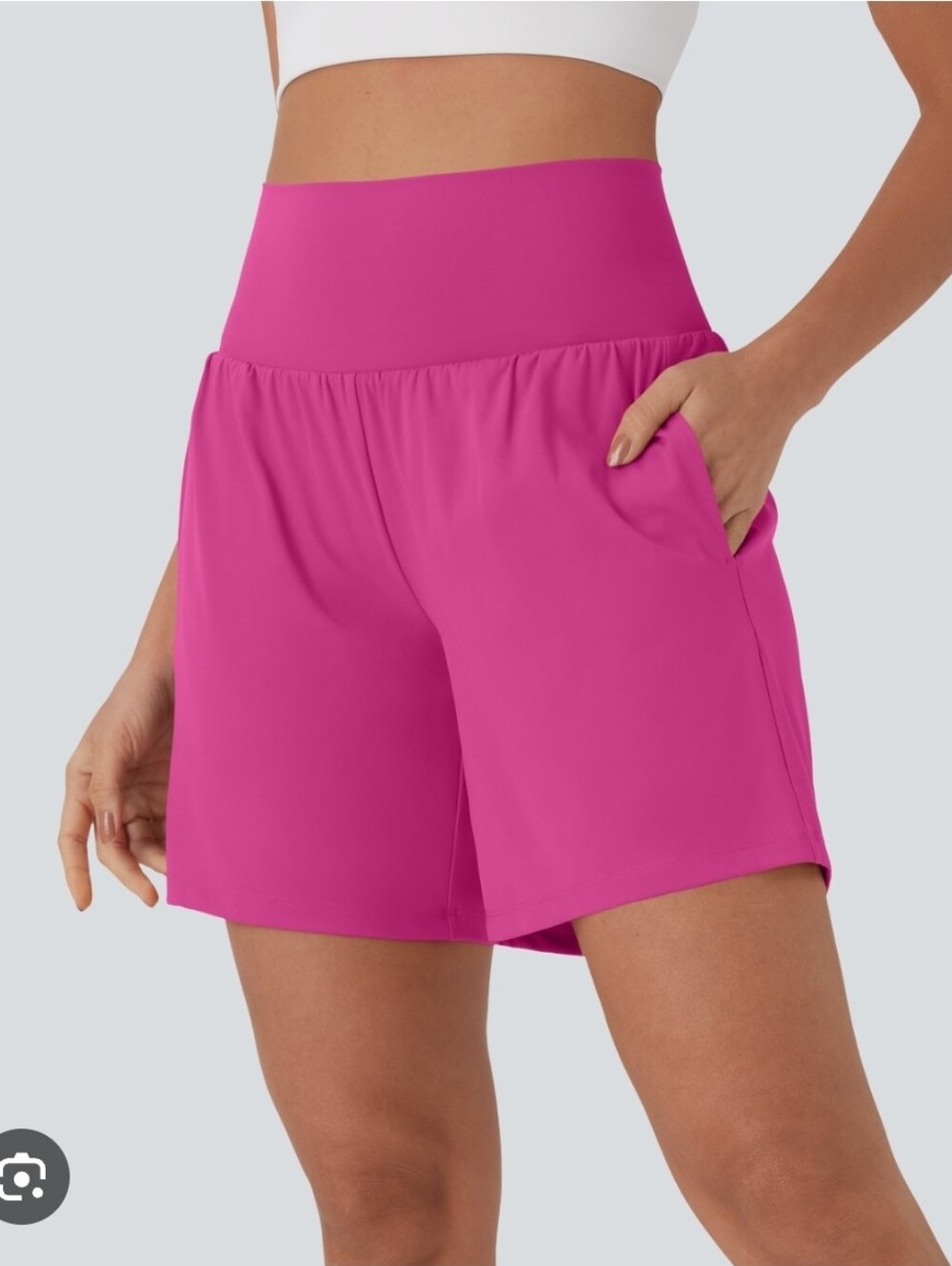 Halara SoftlyZero™ Airy Super High Waisted 2-in-1 Yoga Shorts Hot Pink